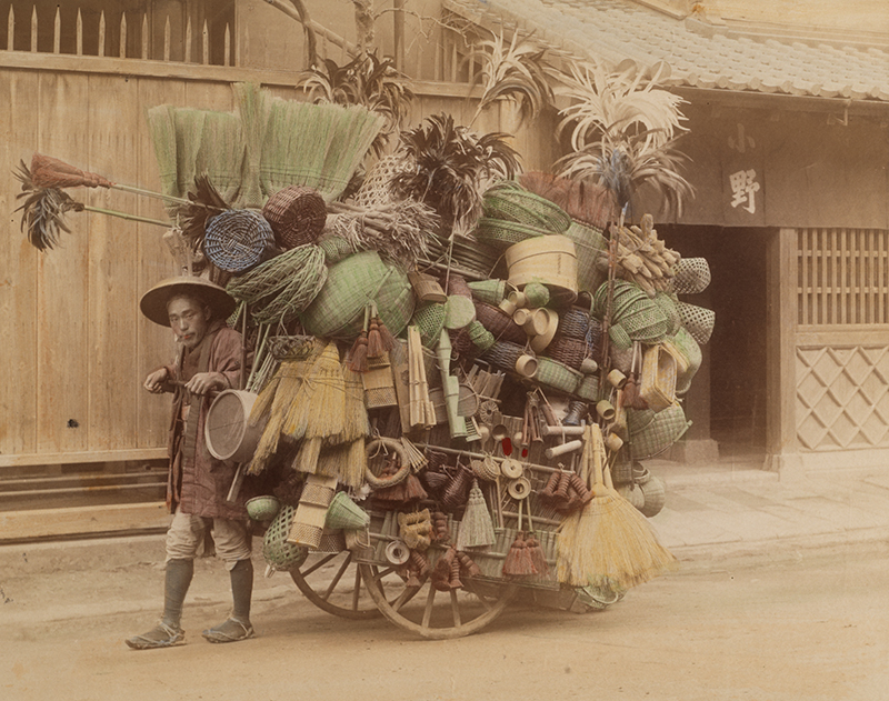 japanese cart with cleaning equipment