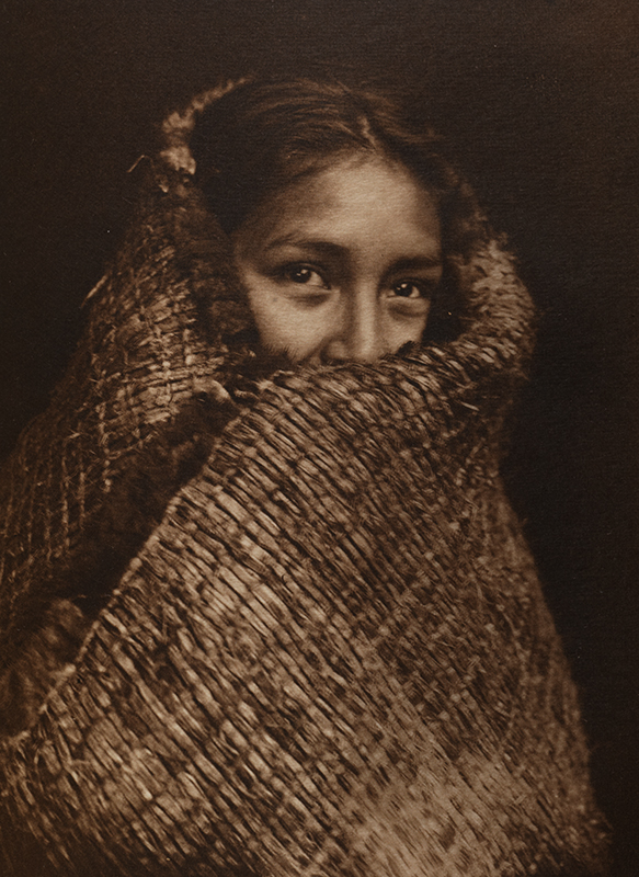 photo of american indian woman in blanket by Curtis