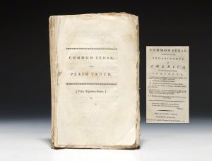 1776 London edition of Common Sense, issued with loyalist Chalmer’s Plain Truth