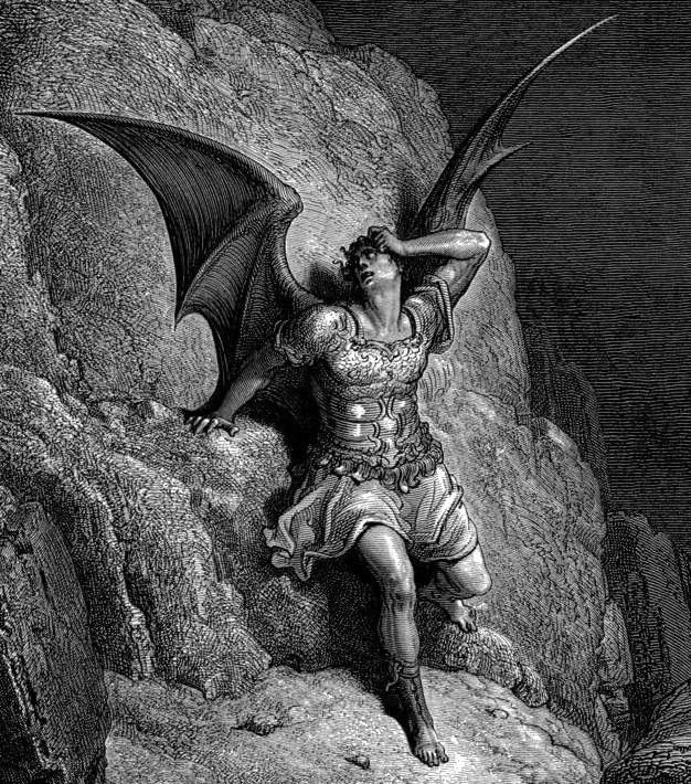 Satan, as drawn by Gustave Doré, in John Milton's Paradise Lost.