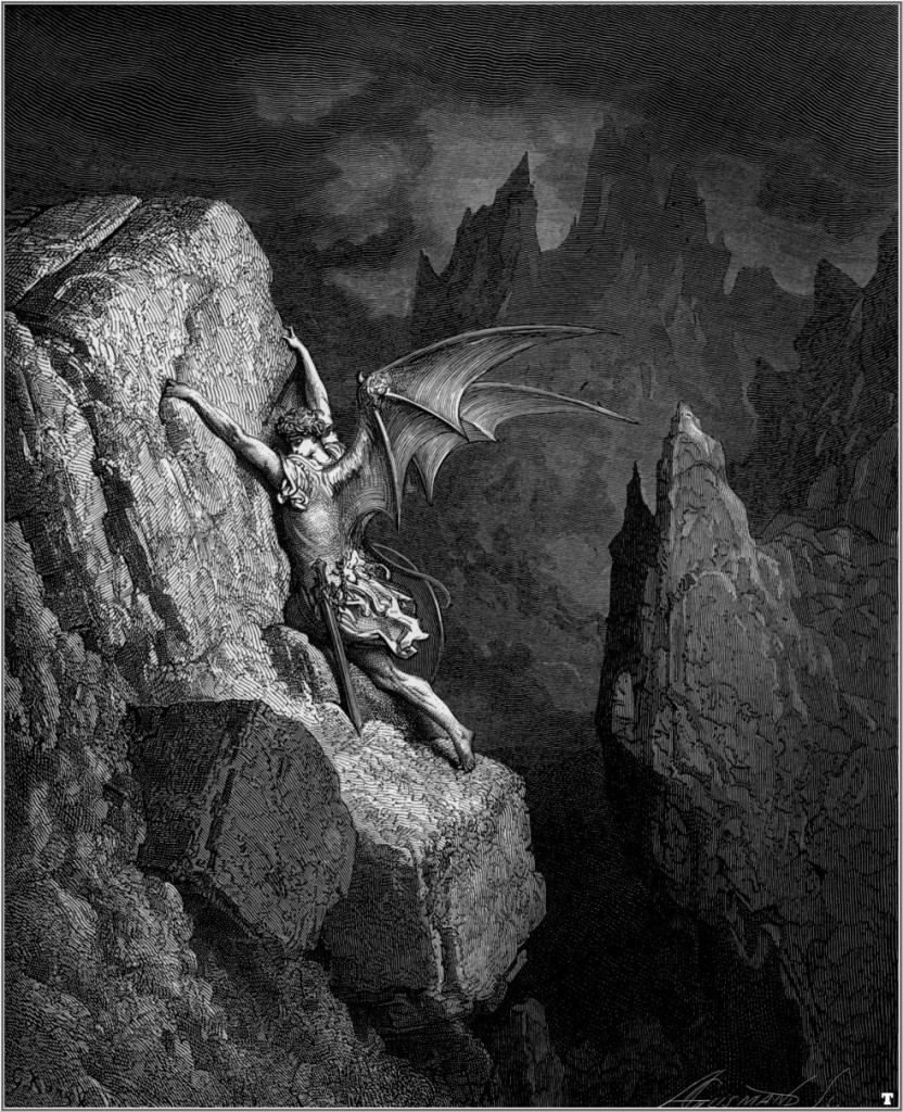 The fall of Lucifer by Gustave Doré.