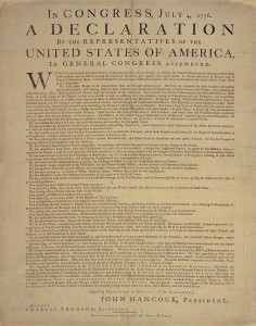 Library of Congress’ copy of the Dunlap broadside of the Declaration of Independence