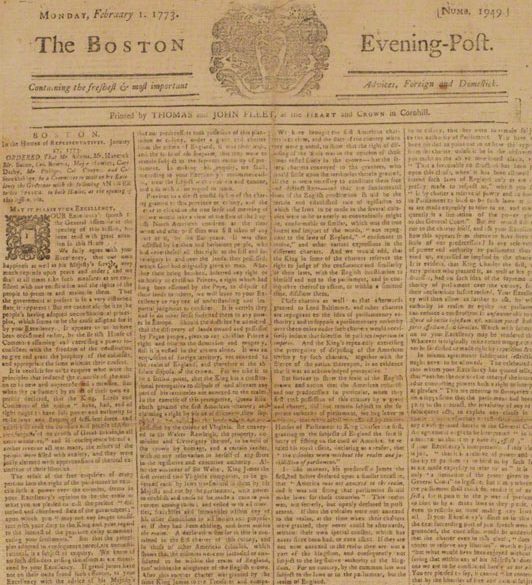 February 1773 Boston Evening-Post