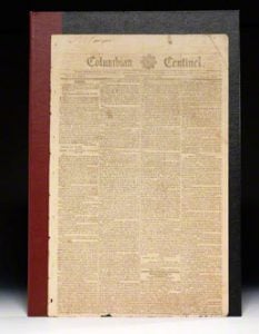 December 1794 issue of the Columbian Centinel, announcing Paul Revere’s election as Grand Master of the Masons