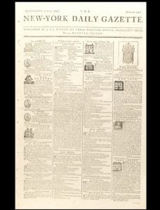 June 13, 1789 issue of The New-York Daily Gazette, one of the earliest printings of Madison’s proposed Bill of Rights