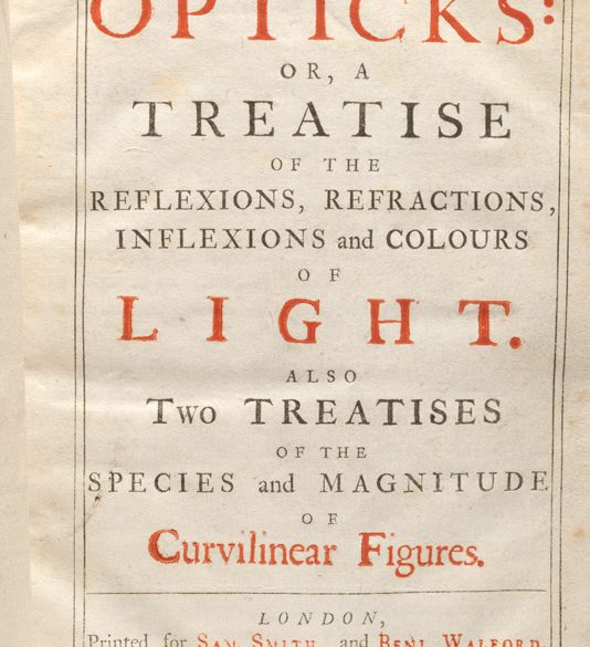 Opticks by Sir Isaac Newton title page