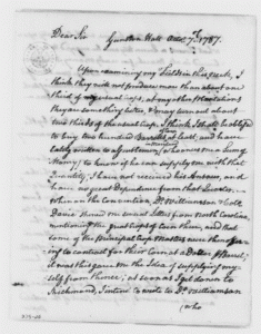 The Library of Congress’ copy of Mason’s October 7, 1787 letter to Washington enclosing his Objections to the Constitution. (Image source: Library of Congress)