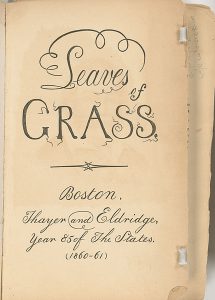 The title page of the 1860 edition of Leaves of Grass.