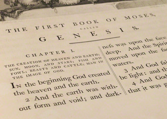 Macklin bible title page from Genesis