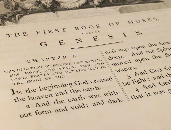 Macklin bible title page from Genesis