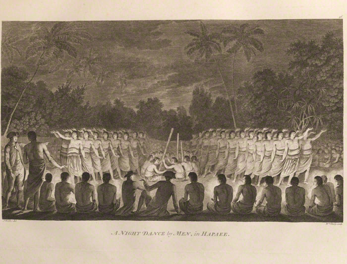 night dance plate, illustration from Cook's Voyages