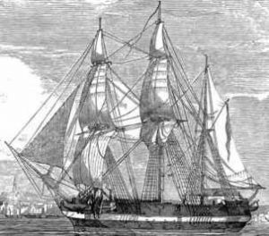 HMS Erebus as she appeared circa 1845.