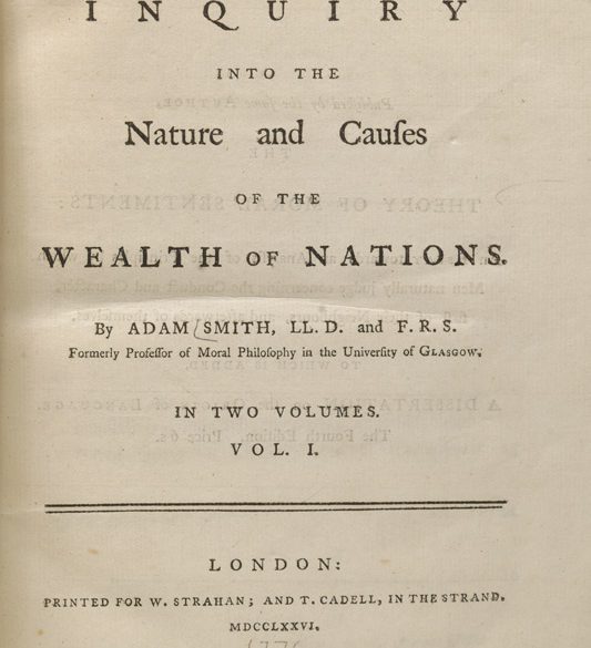 front page Wealth of Nations, first edition
