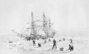 HMS Terror, as drawn by Captain George Back during his 1836 Arctic expedition. 