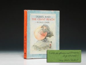 First edition of James and the Giant Peach, inscribed by the illustrator 