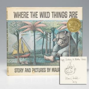 Early edition of Where the Wild Things Are, with a drawing by Sendak