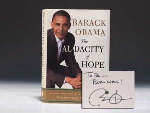 Inscribed first edition of Obama’s The Audacity of Hope (BRB 87984)