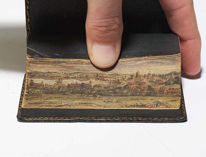 1827 edition of Sacred Dramas, retellings of Old Testament stories, by Hannah More with fore-edge painting (BRB 74695)