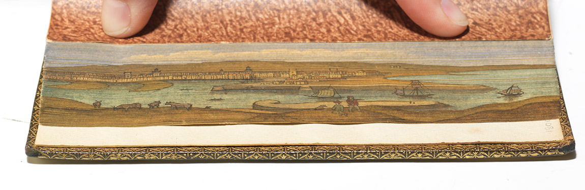 1816 edition of Beattie's poem The Minstrel, with a fore-edge painting of Aberdeen (BRB 29789)