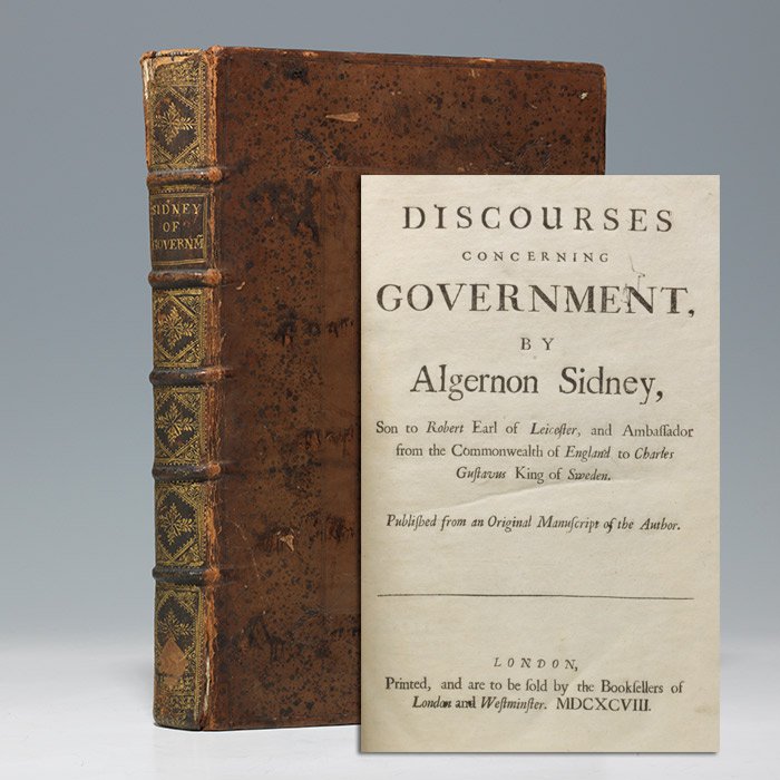 1698 first edition of Sidney’s Discourses Concerning Government (BRB 104068)