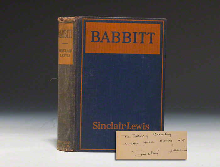 An inscribed first edition of Babbitt (BRB 80073)