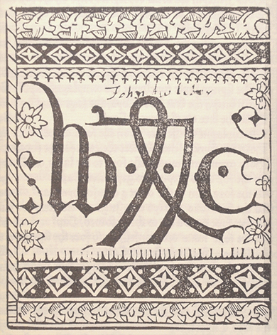 Caxton’s printer's device in facsimile from Reynart the Foxe