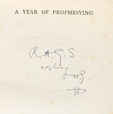 Wells' Year of Prophesying, 1924, inscribed to his close friend (BRB 104918)