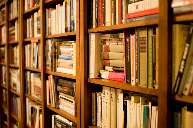 books on shelves