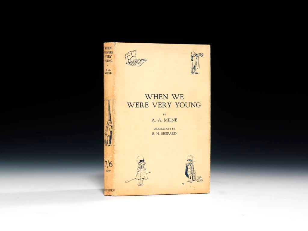 A first edition, 1924, of When We Were Very Young, by A.A. Milne with illustrations by E.H. Shepard (BRB 63402)