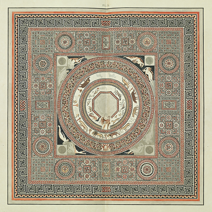 Lysons' Illustration of the Orpheus Mosaic