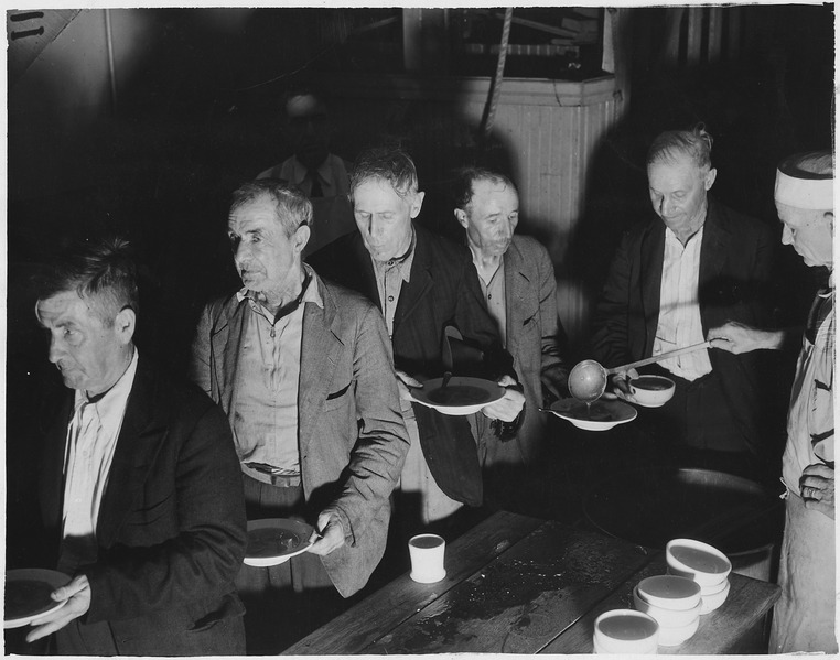 Depression-Era Soup Kitchen line