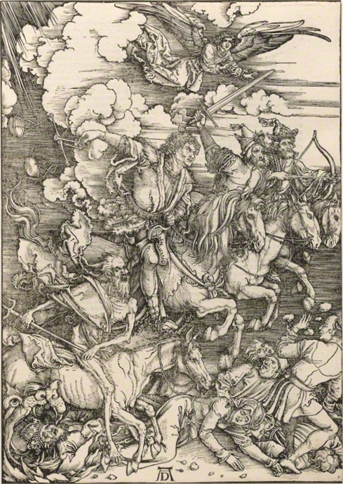Four Horseman plate from second Latin edition of Albrecht Durer’s Apocalypsis cum Figuris, Nuremberg, 1511