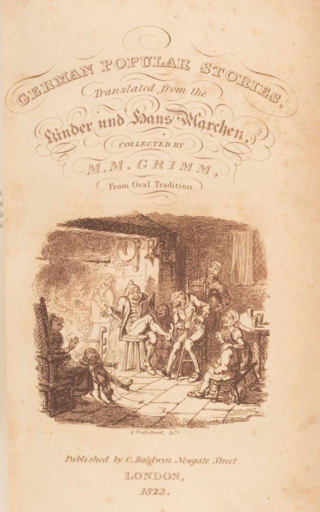 Vignette title page by George Cruikshank from Grimm's Fairy Tales