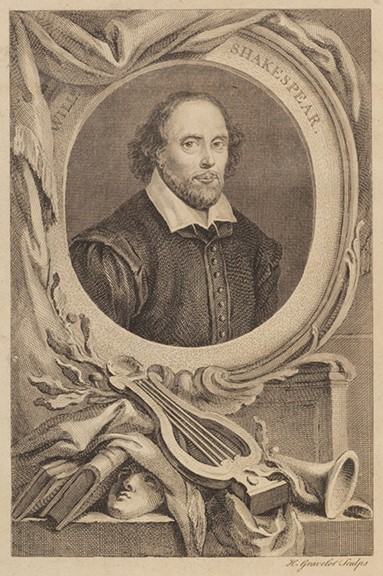 Copper engraving from the expanded second edition of Hanmer's illustrated Works of Shakespeare (1770-71)