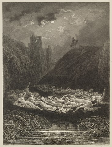 Example of a steel plate engraving from the first edition of Alfred Tennyson’s Idylls of the King, illustrated by Gustave Dore